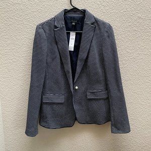 NWT Ann Taylor Pearl Navy Blue White Blazer Size 4